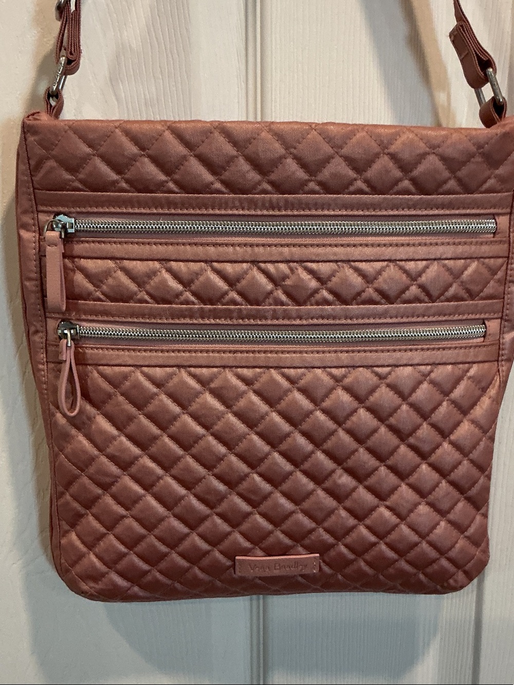 Vera Bradley Quilted Crossbody Bag in Dusty Rose Pink